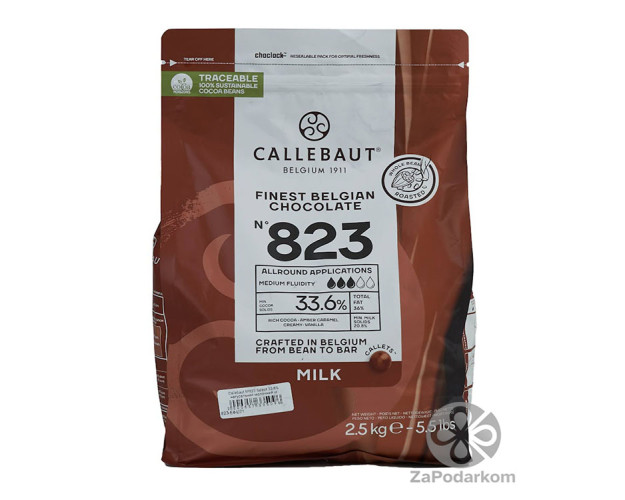 Callebaut №823 Select 33,6% натуральный молочный шоколад, упаковка 2,5 кг