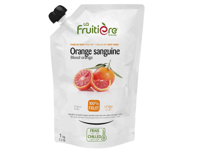 La Fruitière (Франция) Красный апельсин пюре пастеризованное без сахара, 1 кг